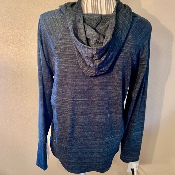 NWT Athletic Hoodie Medium Apana Yoga Lifestyle Activewear Heather Black LongSlv - Picture 9 of 16